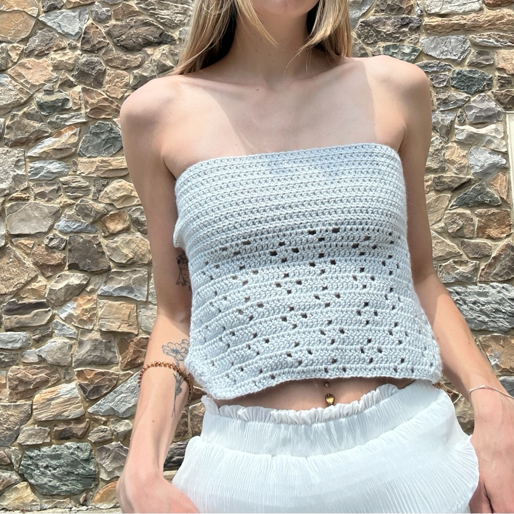 Gray Crochet Tube Top